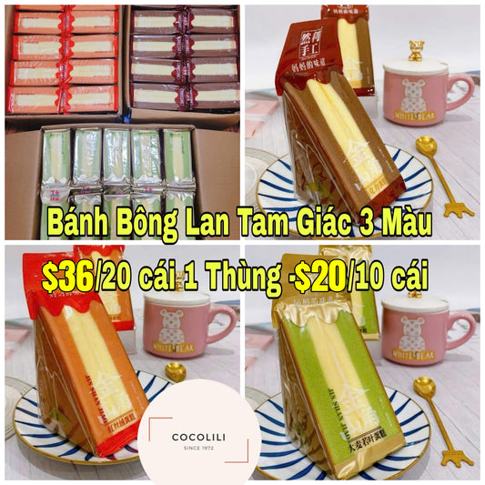 Bánh bông lan tam giác 3 màu