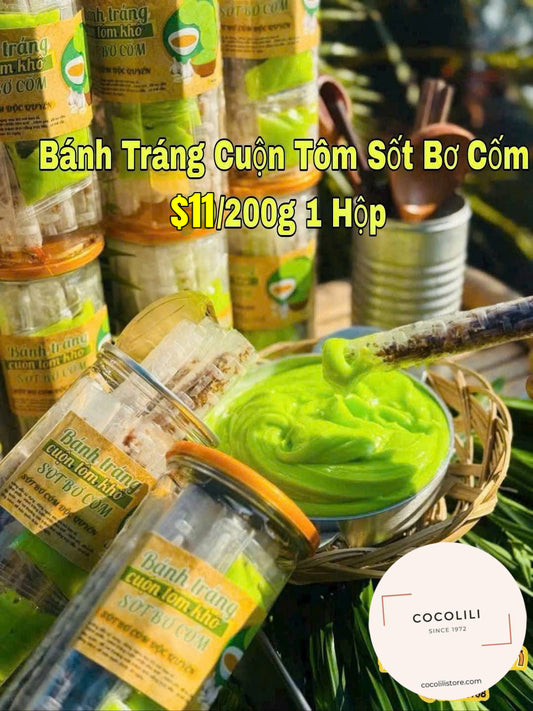 Bánh tráng cuộn tôm sốt bơ cốm