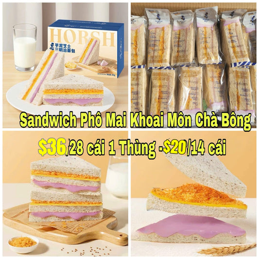 Bánh sanwich phô mai khoai môn chà bông