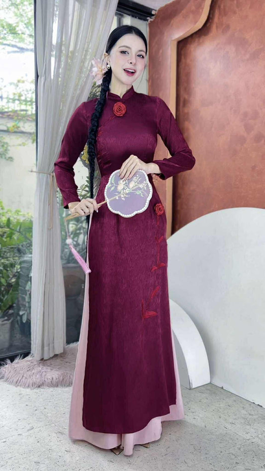 AD2823 Áo Only - Áo Dài Cánh Hồng Phai