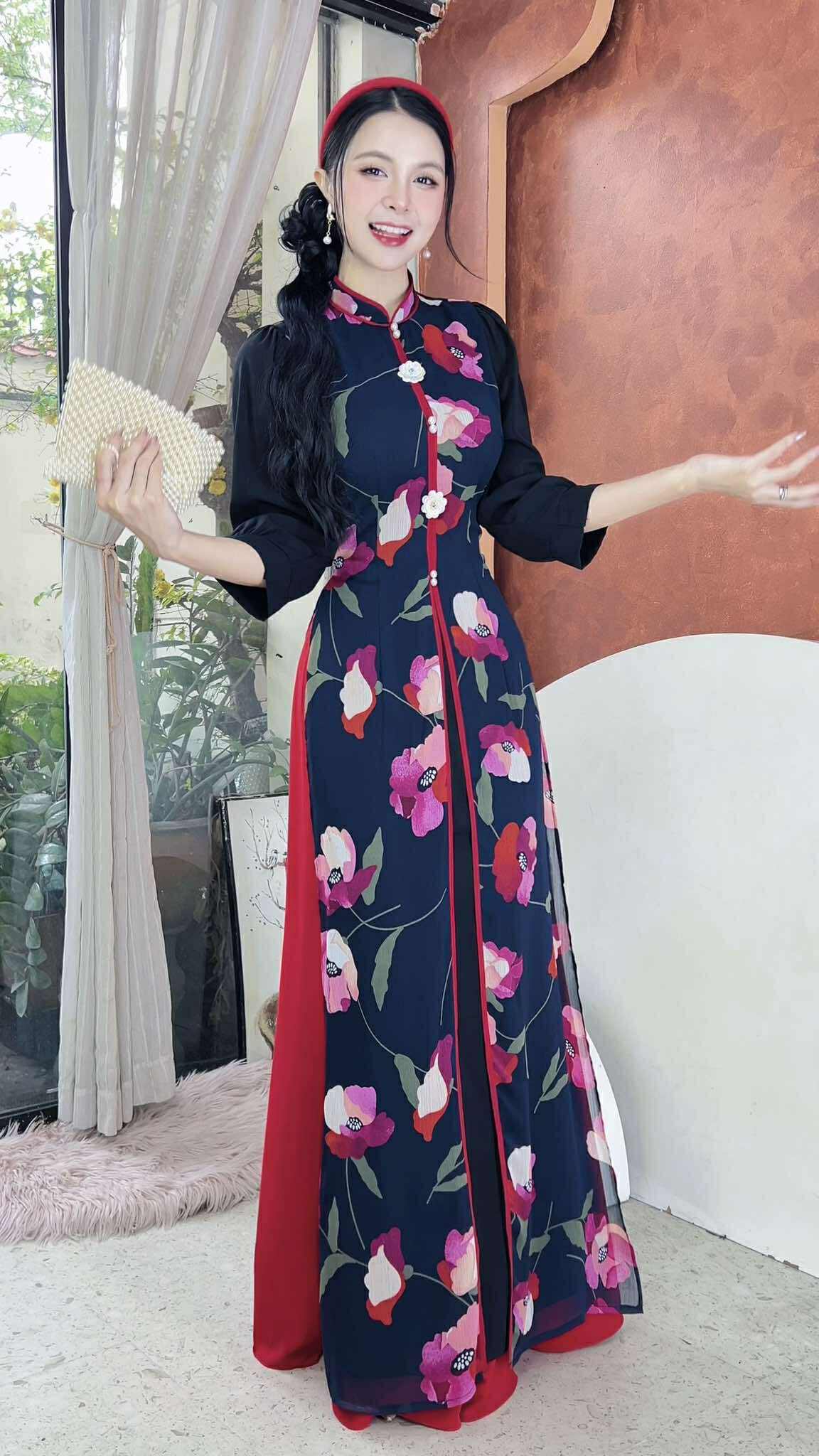 AD2891 Áo only - Áo Dài 4T Hoa Cẩm