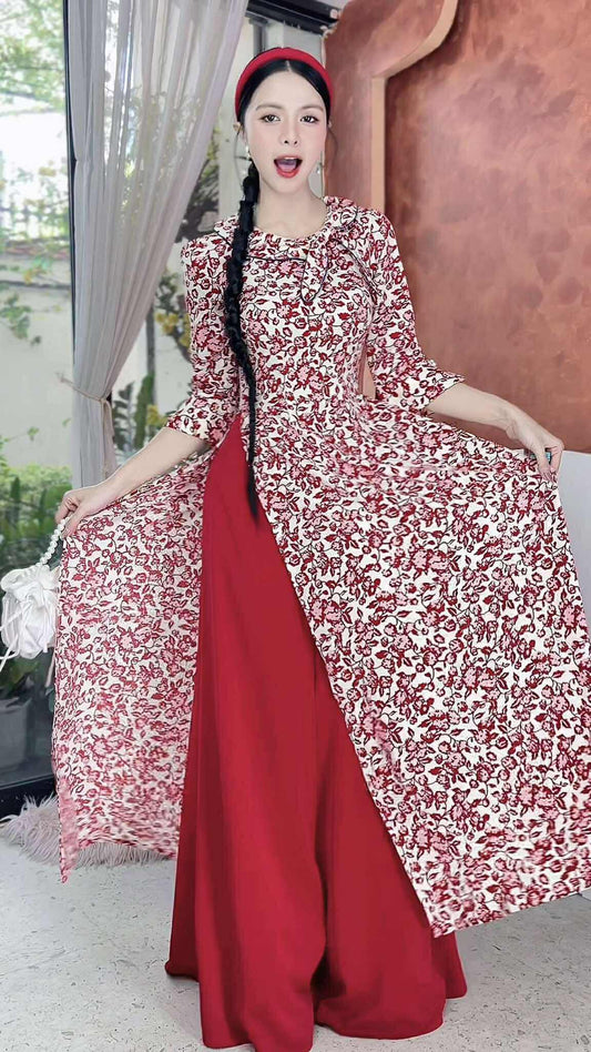 AD2949 Áo only - Áo Dài Nơ 2 Kiểu