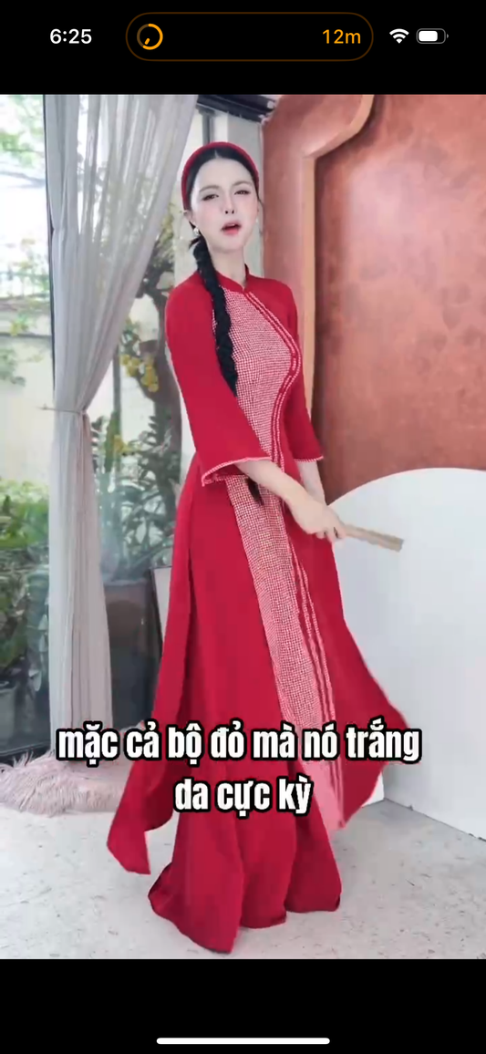 AD2918 Áo only - Áo Dài Dòng Sông Trăng