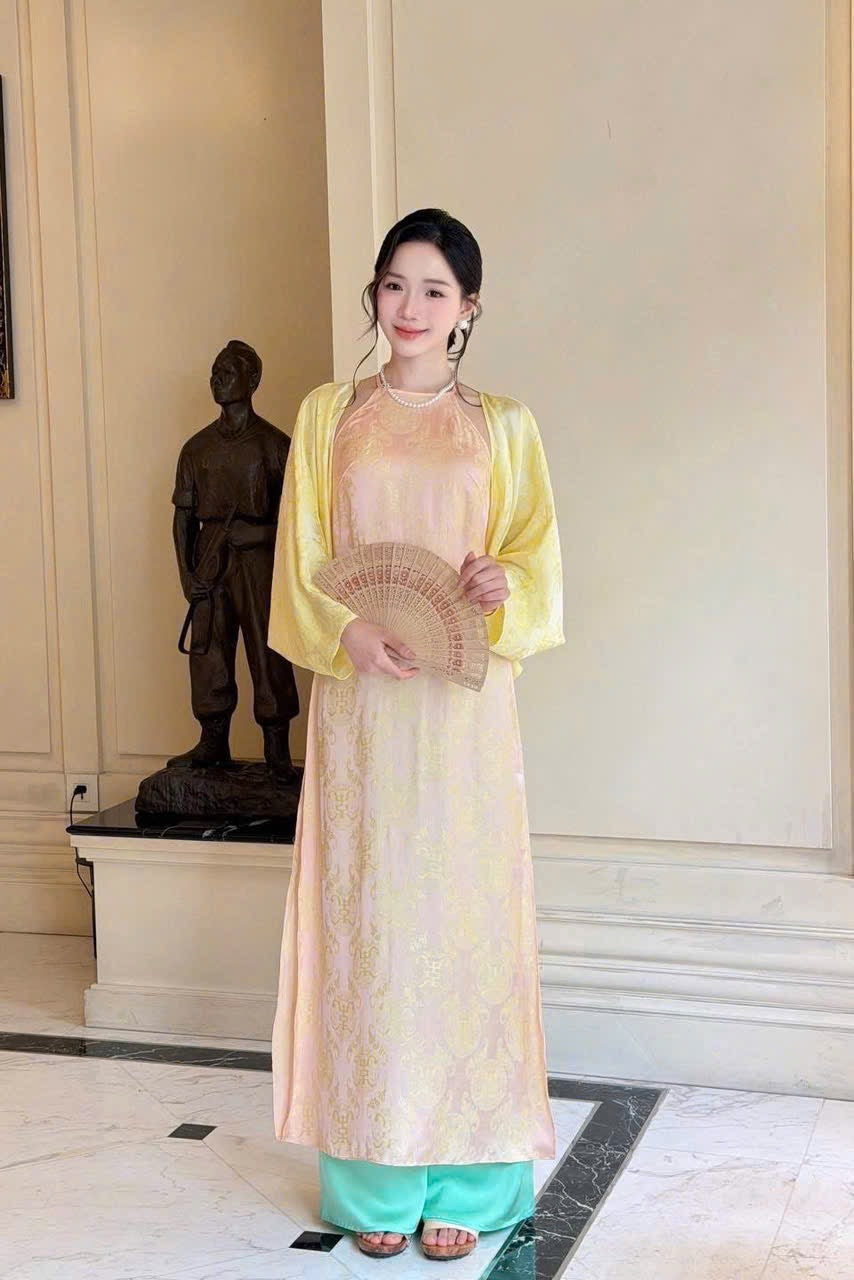 Y01 4350 Yếm only no pants - Yếm lụa tằm tencel thọ dơi màu cam nhạt
