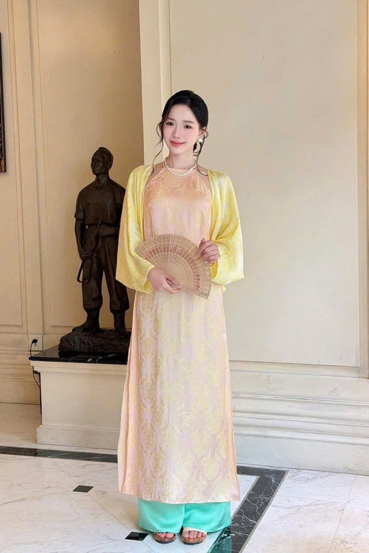 Y01 Yếm only no pants - Yếm lụa tằm tencel thọ dơi màu cam nhạt