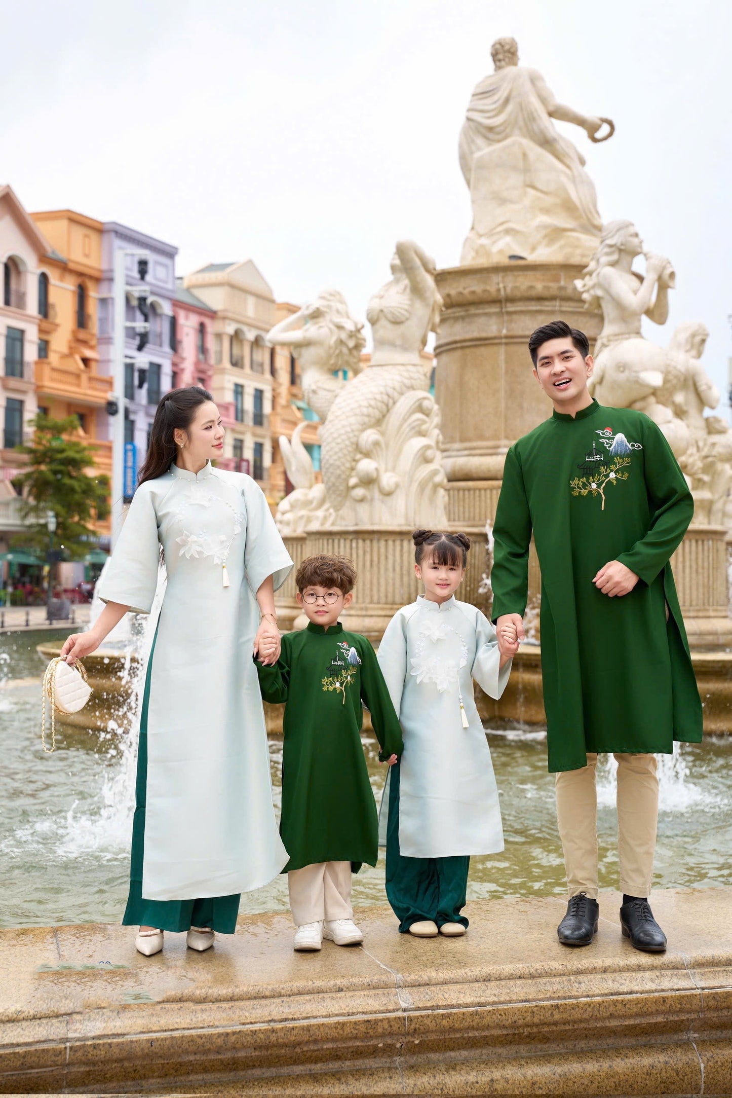 TN34 TN35 TN36 Áo only - Áo dài bé trai Sum Vầy