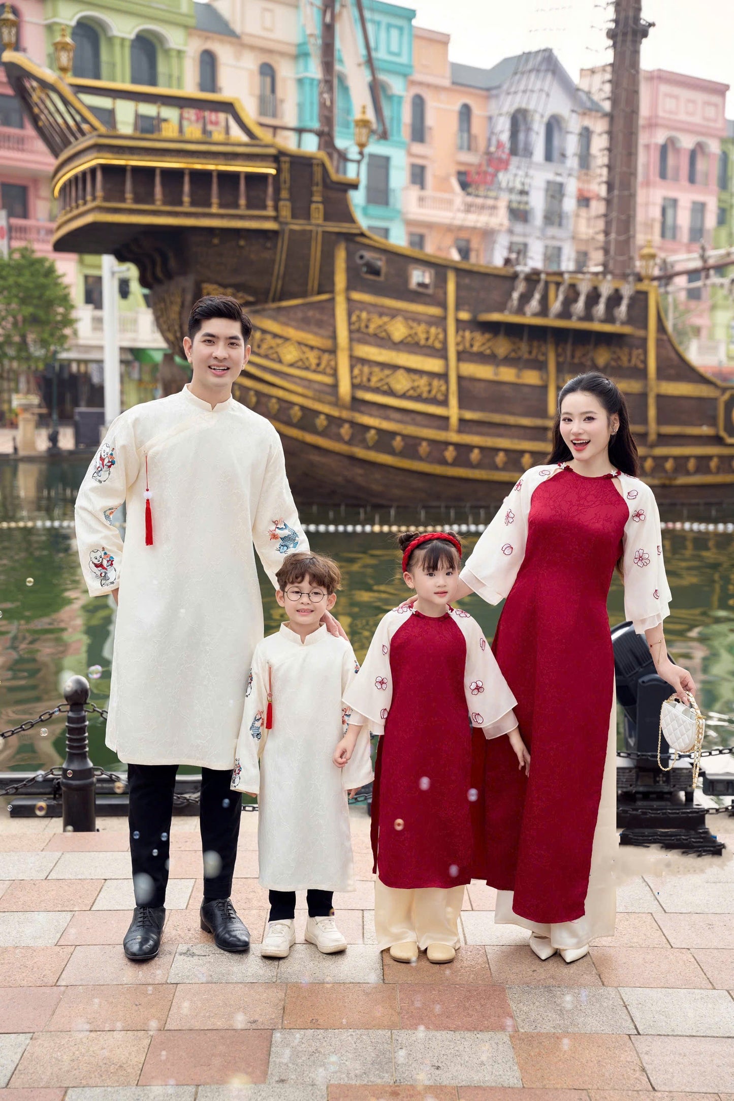 TN27 TN28 TN29 Áo + quần - Áo dài bé gái An Khang