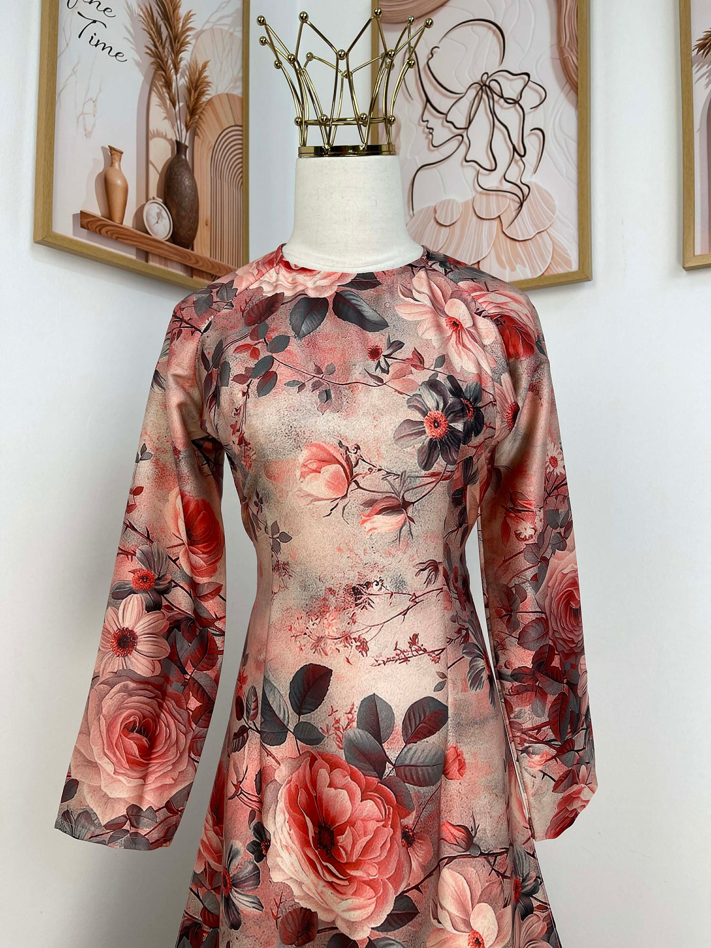 H405 1764 Áo only - Áo dài lụa kim sa phú quý