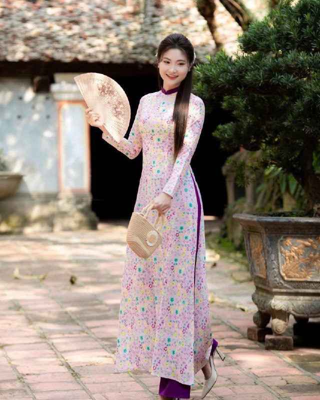 K134 5364 Áo only no pants - Áo dài dáng truyền thống chiết li eo lụa mango