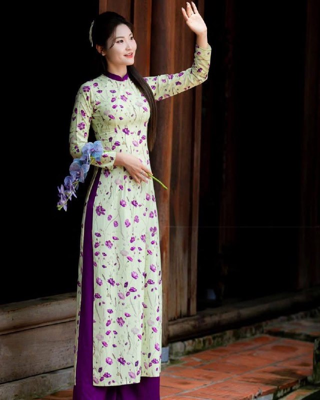 K135 5363 Áo only no pants - Áo dài dáng truyền thống chiết li eo lụa mango