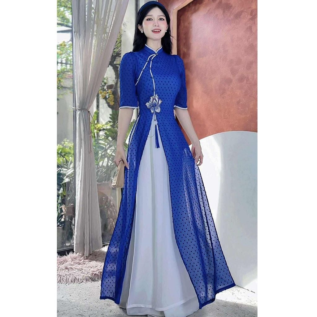 AD1659 2269- Áo Dài only Sen Thêu 3D 4T