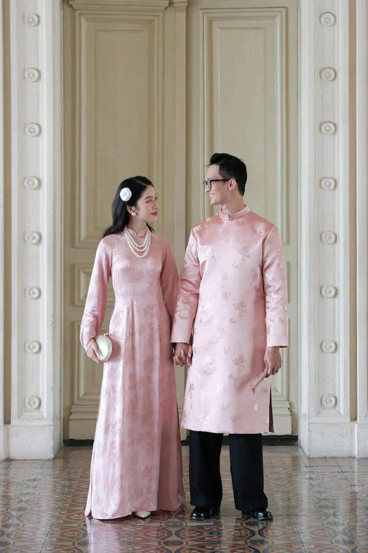 B114 2098 Áo only - Áo dài nam màu hồng