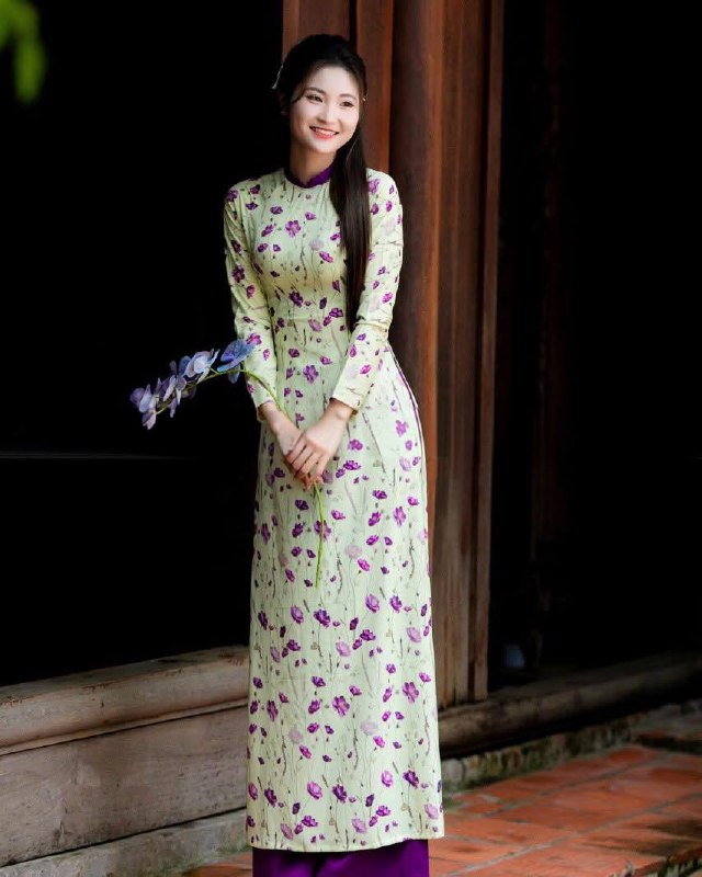 K135 5363 Áo only no pants - Áo dài dáng truyền thống chiết li eo lụa mango