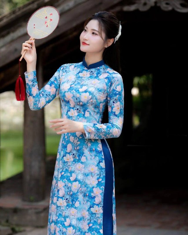 K136 5362 Áo only no pants - Áo dài dáng truyền thống chiết li eo lụa mango