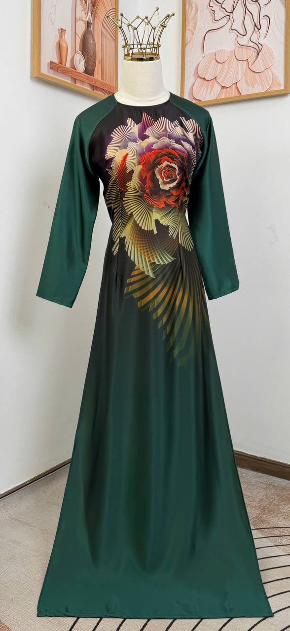 K139 Áo only no pants - Áo dài dáng truyền thống chiết li eo