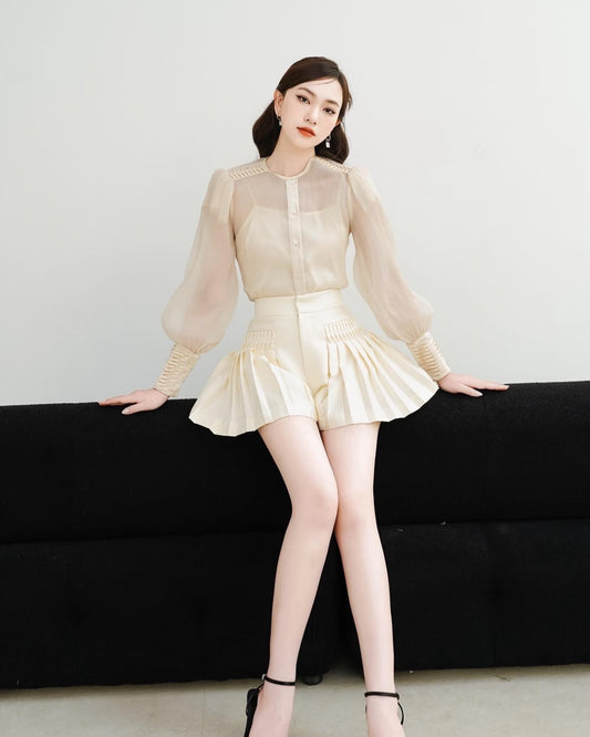 VX11 6360 shipnhanh - Quần giả chân váy xếp li chất đẹp hàng cao cấp.