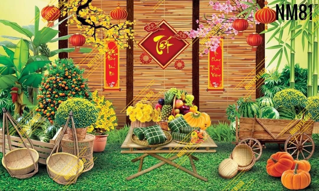 Super High Quality Back Drop. Code (NM81) for Tet Vietnamese New Year