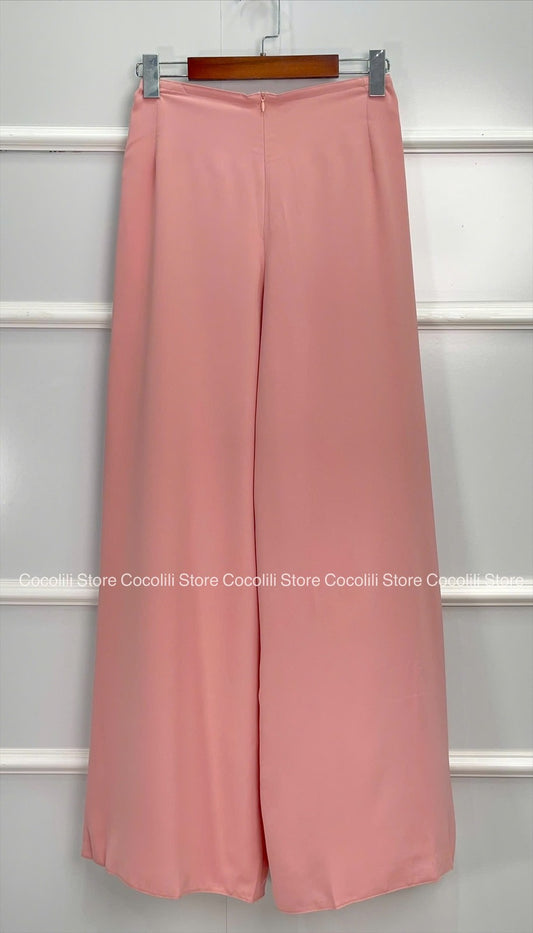 686 - Quần thường lụa Mỹ màu hồng phấn