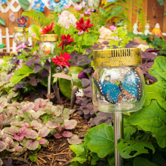 Butterfly Jar Solar Pathway Lights $5/pcs. Set of 3 $14.99 (mother's day gift)