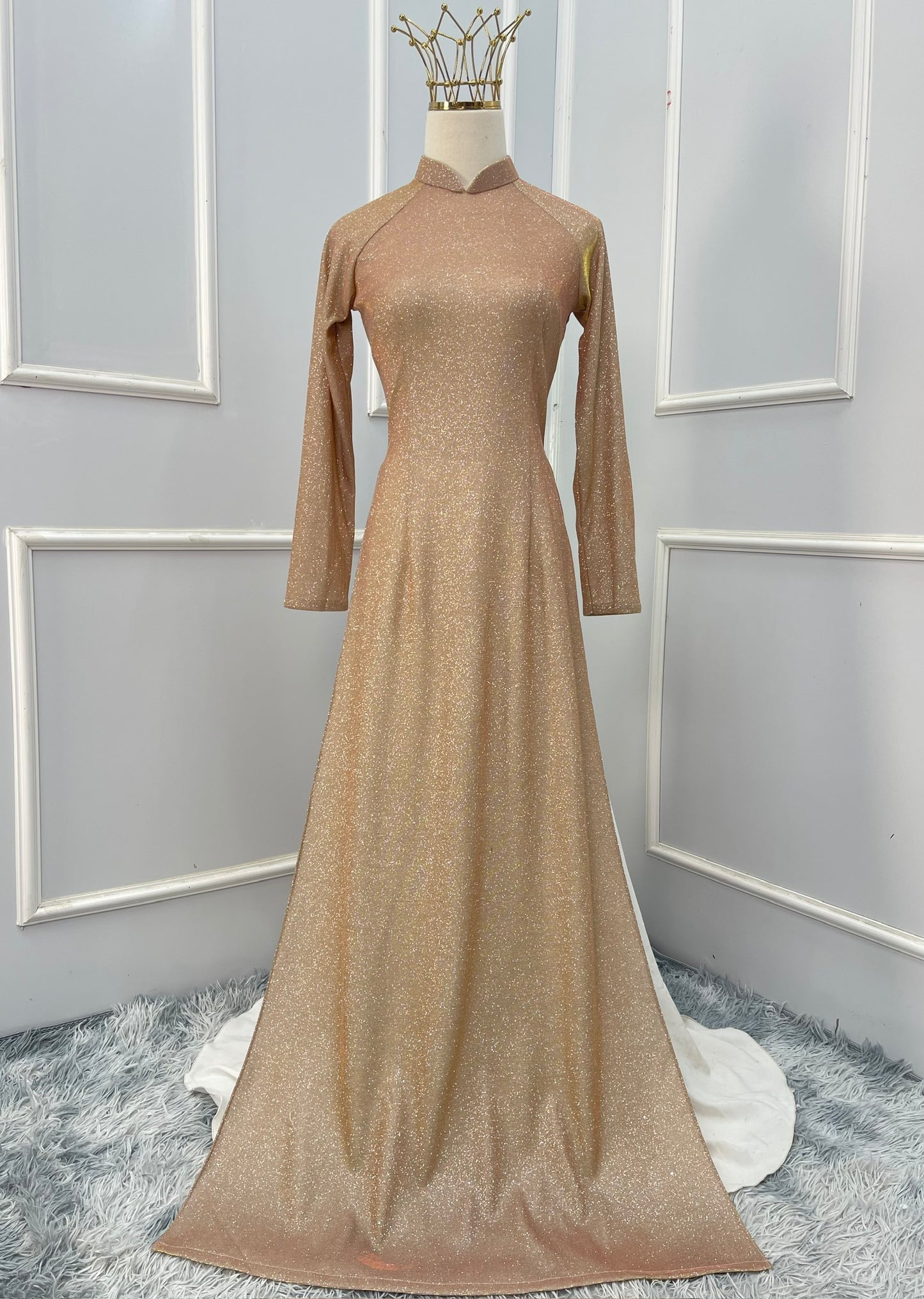 M1464 Áo only - Áo nhũ kim tuyến gold