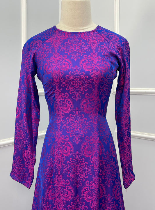 L1764 Áo only - Áo lụa tằm xanh ánh hồng