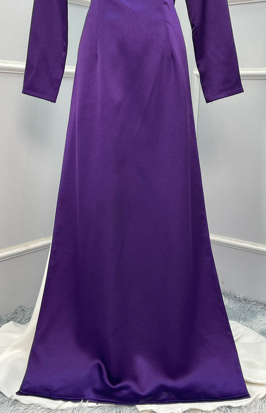 RB01 Áo only - Áo dài lụa ruby màu Tím