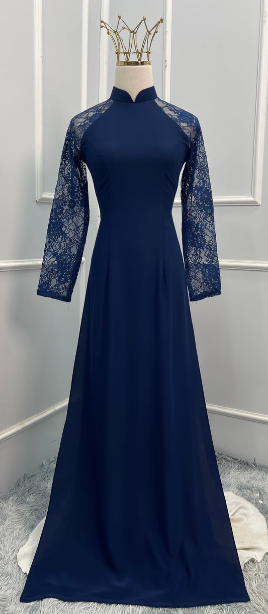 L1376 Áo only - Áo ren xanh than lụa mỹ