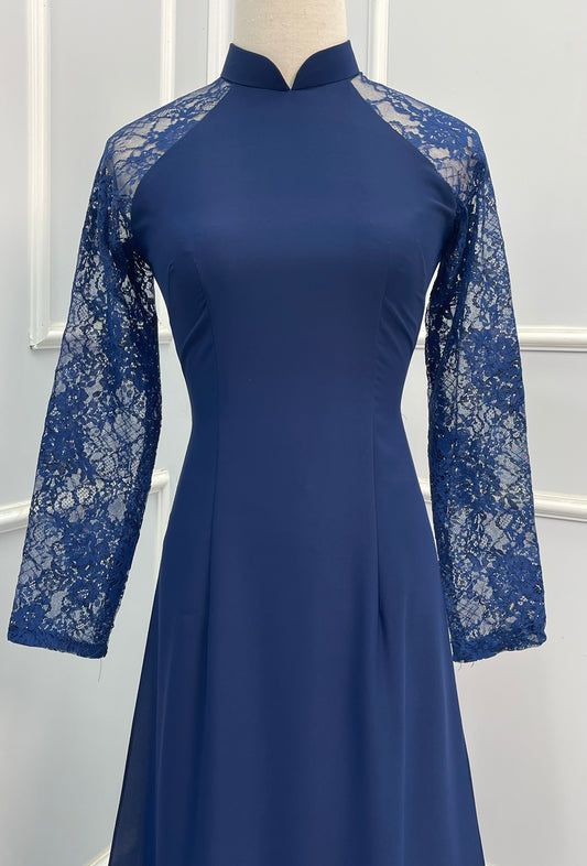 L1376 Áo only - Áo ren xanh than lụa mỹ