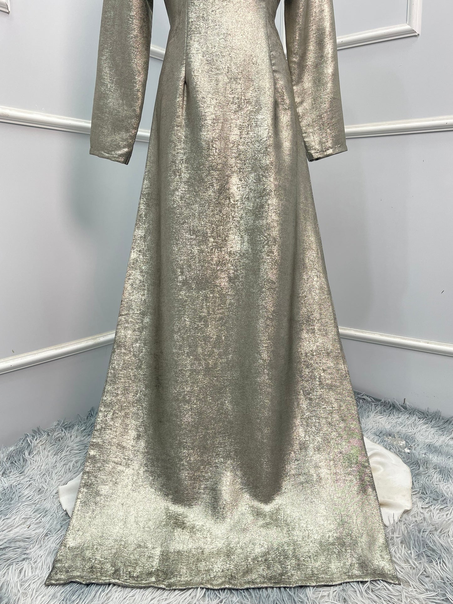 L1378-  Áo only -lụa nhũ màu silver