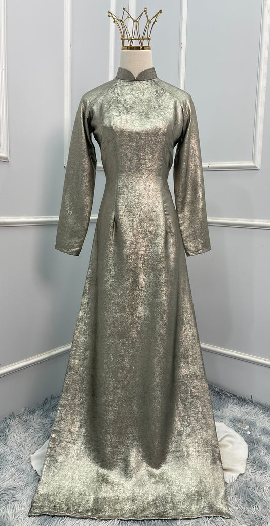 L1378-  Áo only -lụa nhũ màu silver