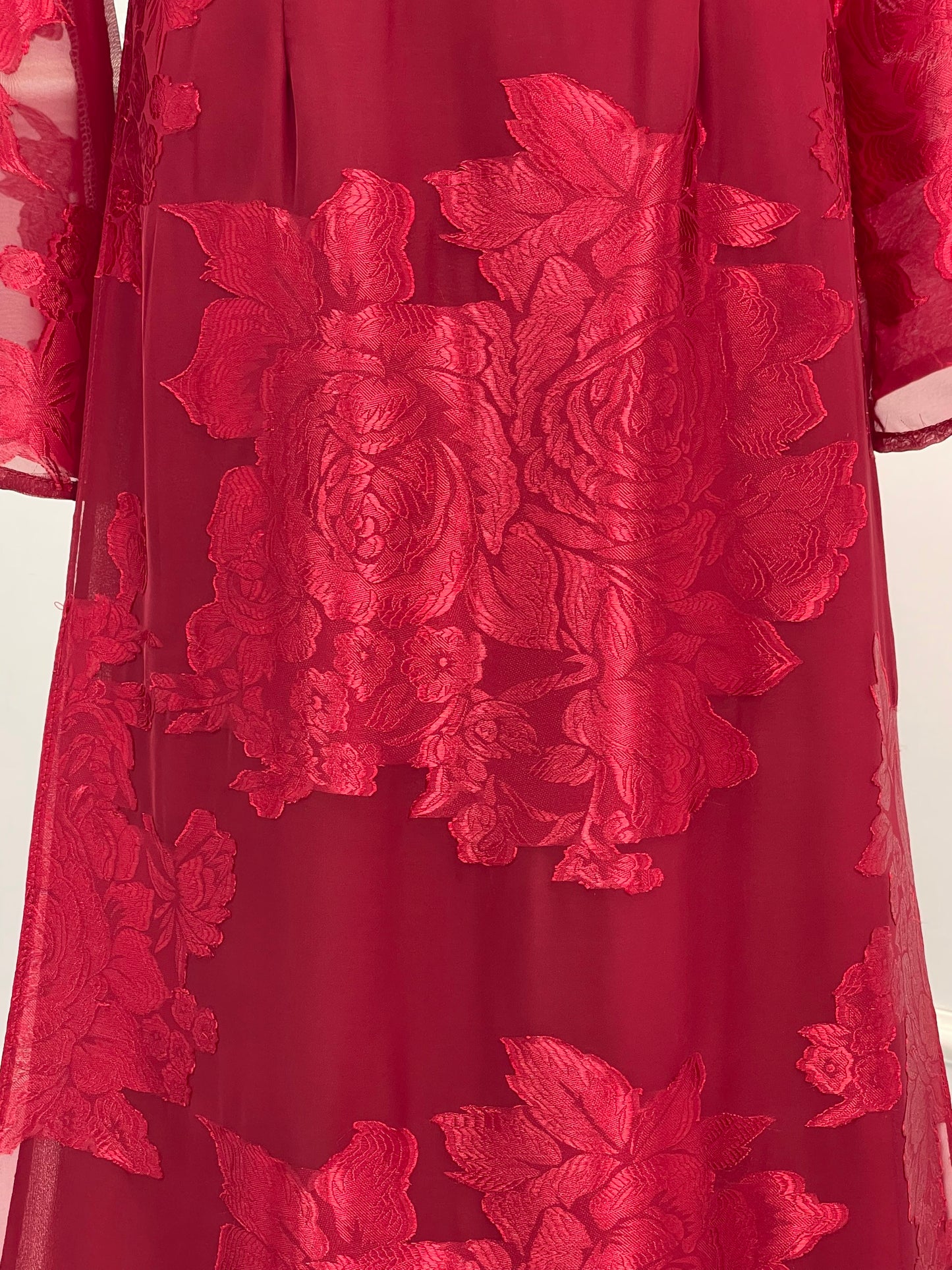 T482 Áo only - Áo dài tơ silk màu đỏ