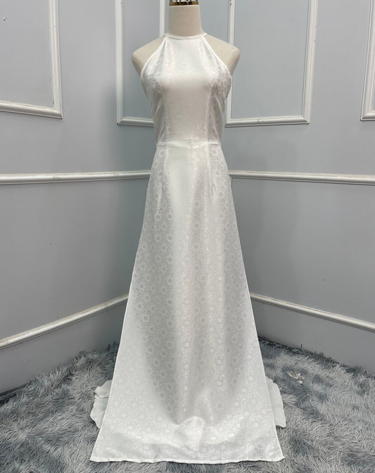 T483 Áo only - Áo dài yếm màu trắng