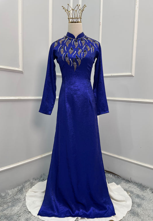 T486 Áo only - Áo xanh dương đính đá