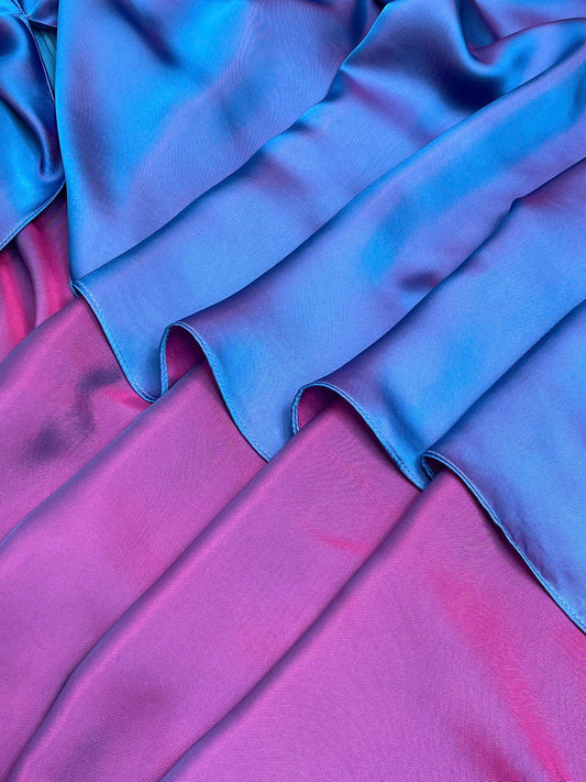 H146 Áo only - Áo dài lụa xanh tím than