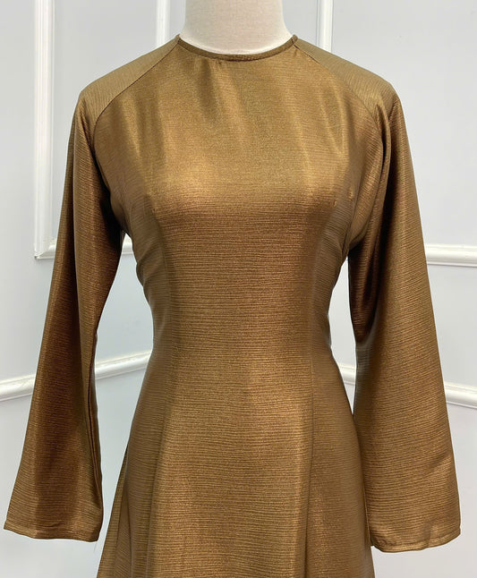 H149 Áo only - Áo dài nhũ màu gold