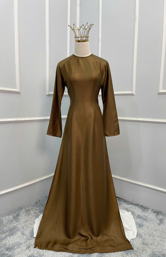 H149 Áo only - Áo dài nhũ màu gold