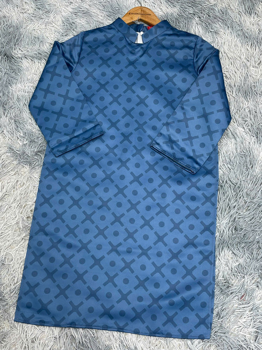 BT51 Áo only - Áo dài bé trai màu xanh lục bảo