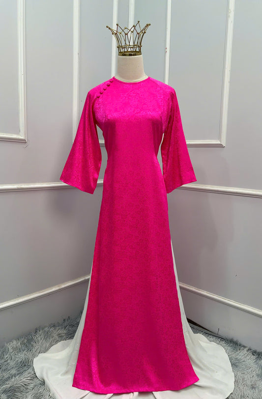 H188 1306 Áo + quần - Áo dài lụa hoa gió + quần