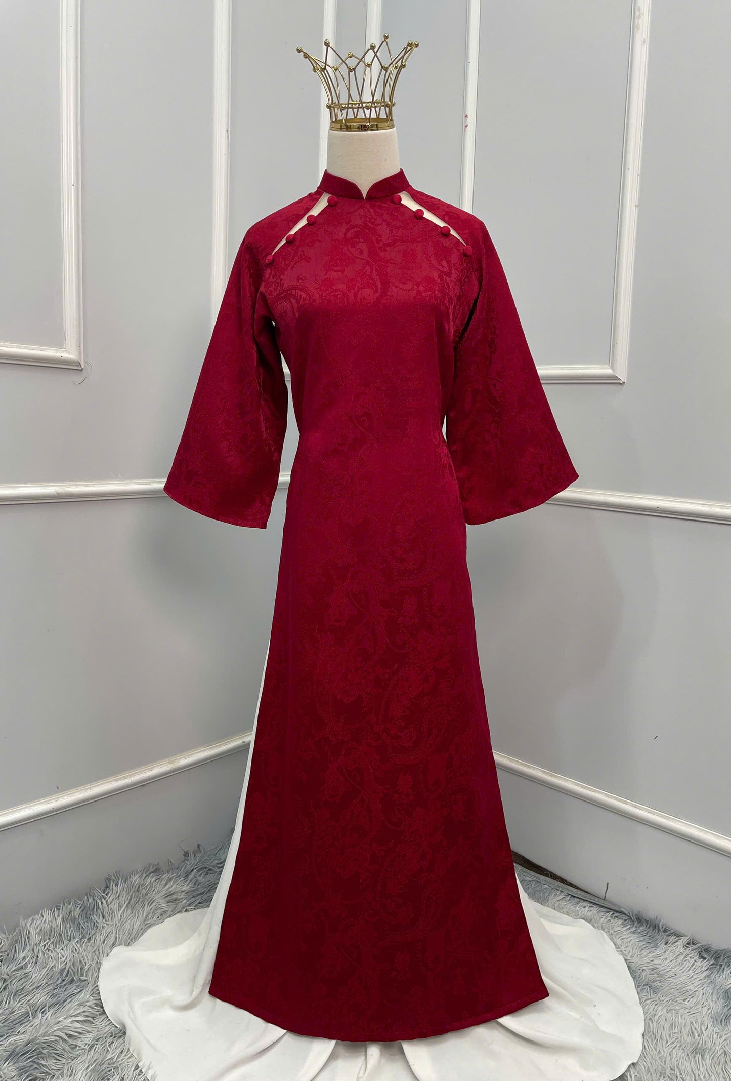 H189 Áo + quần - Áo dài lụa châu sa + quần