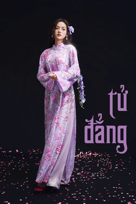 H182 Áo only - Áo cách tân suông kim sa