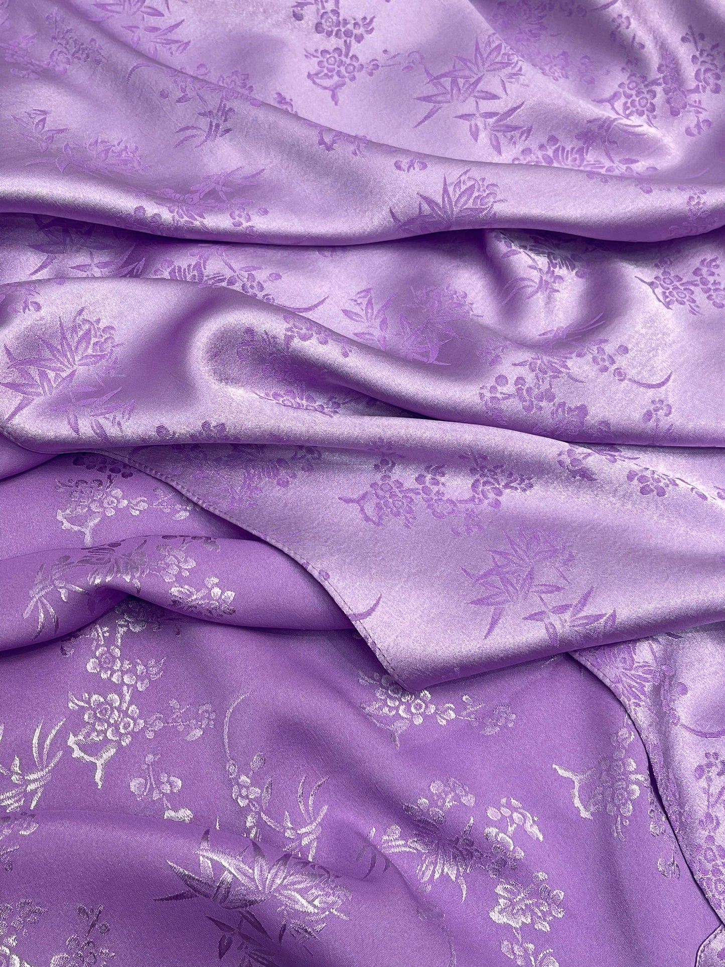 H192 1342 Áo only - Áo dài lụa gấm màu tím