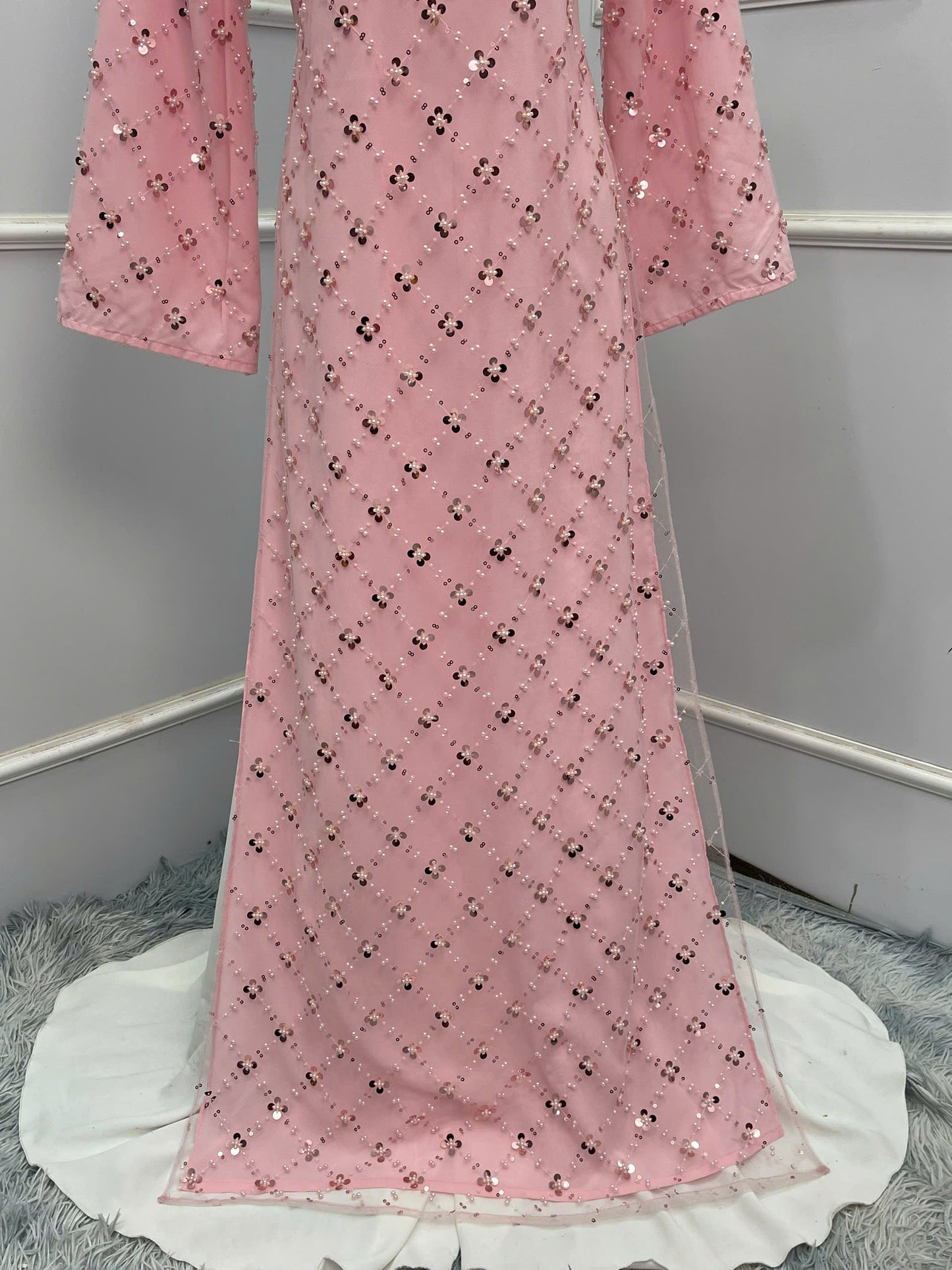 H199 H200 1339 - Áo dài lụa tơ voan đính ngọc