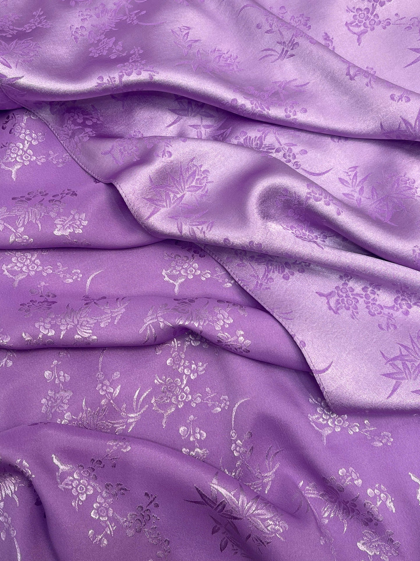 H192 1342 Áo only - Áo dài lụa gấm màu tím