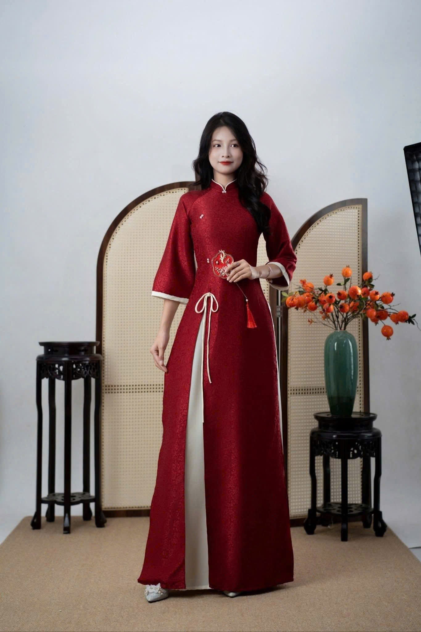 H201 H202 H203 1340 Áo only - Áo dài xẻ tà đính nơ