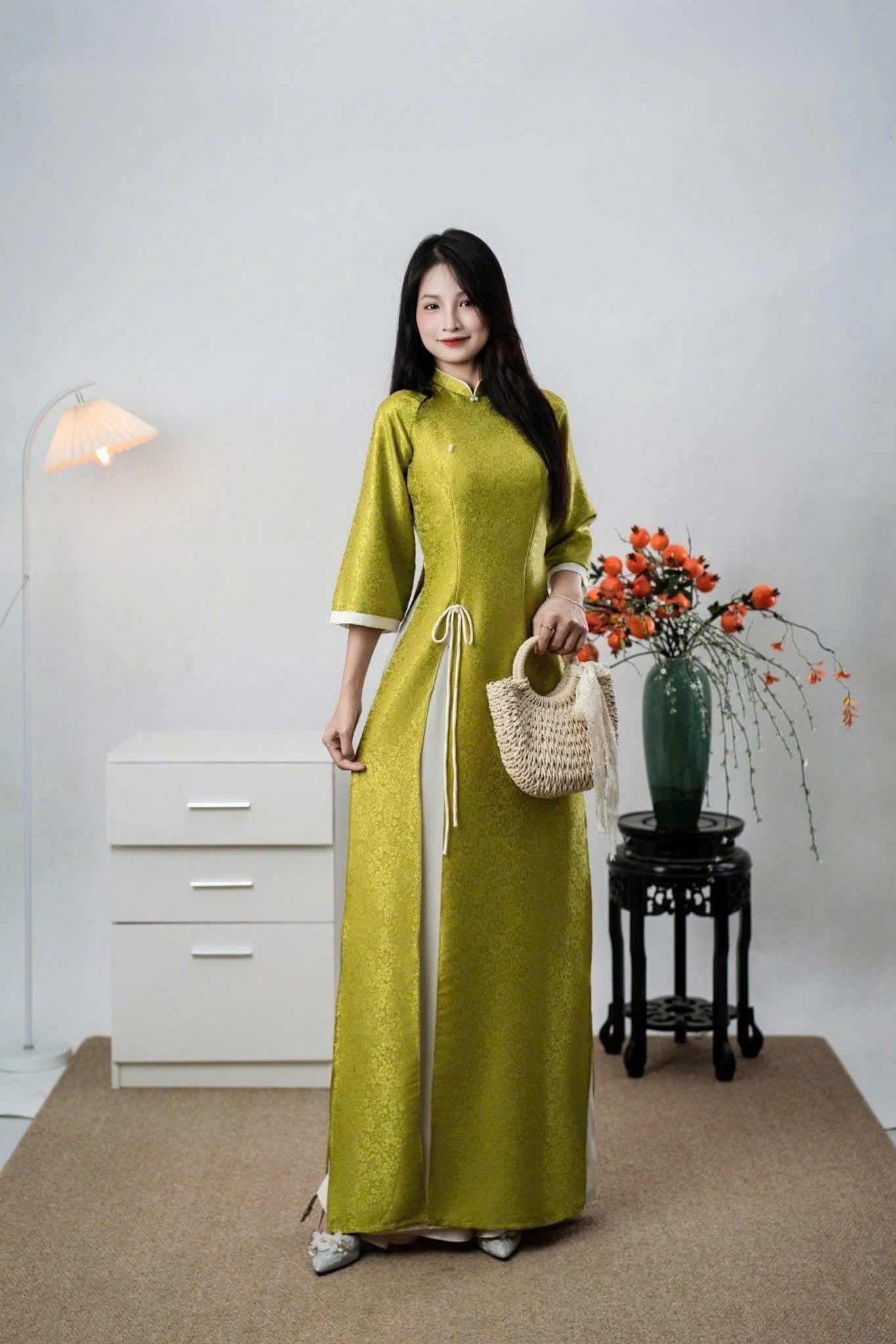 H201 H202 H203 1340 Áo only - Áo dài xẻ tà đính nơ