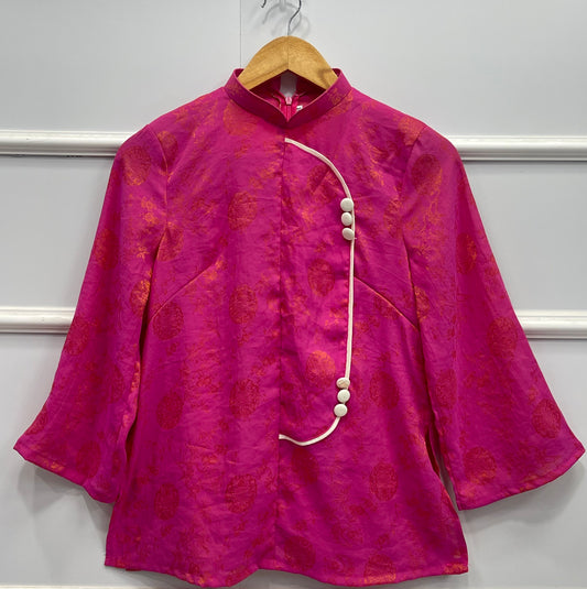 H205 H206 1343 Áo + quần - Bộ pháp phục lụa đính cúc bọc