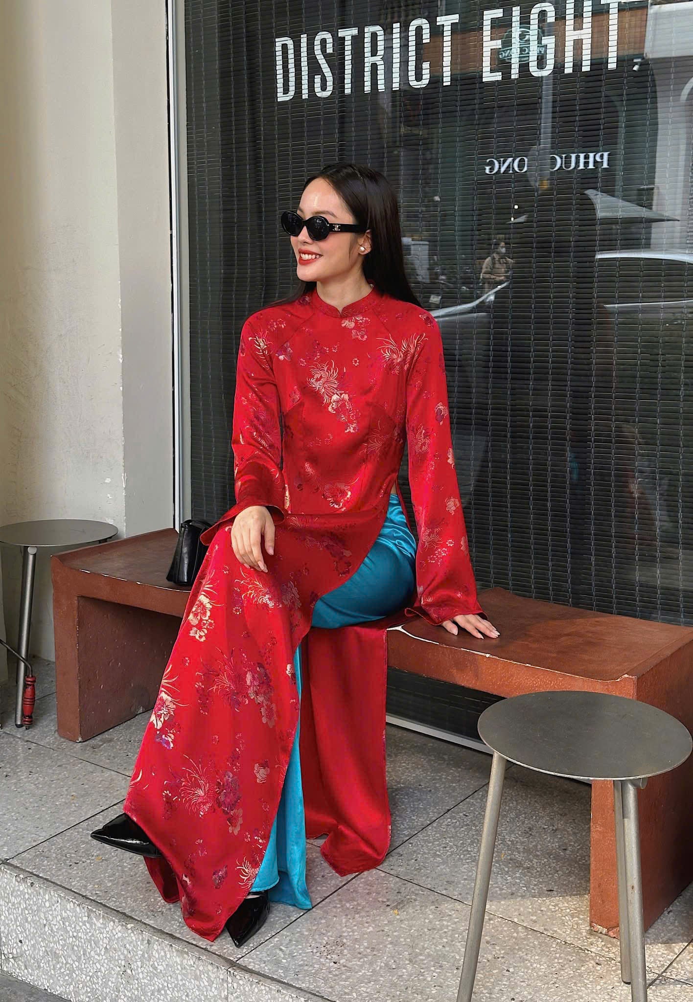 T607 1336 Áo only - Áo dài mã não đỏ