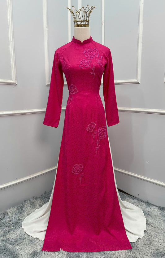 H216 H217 1352 Áo + quần - Áo dài đính kết + quần cùng màu