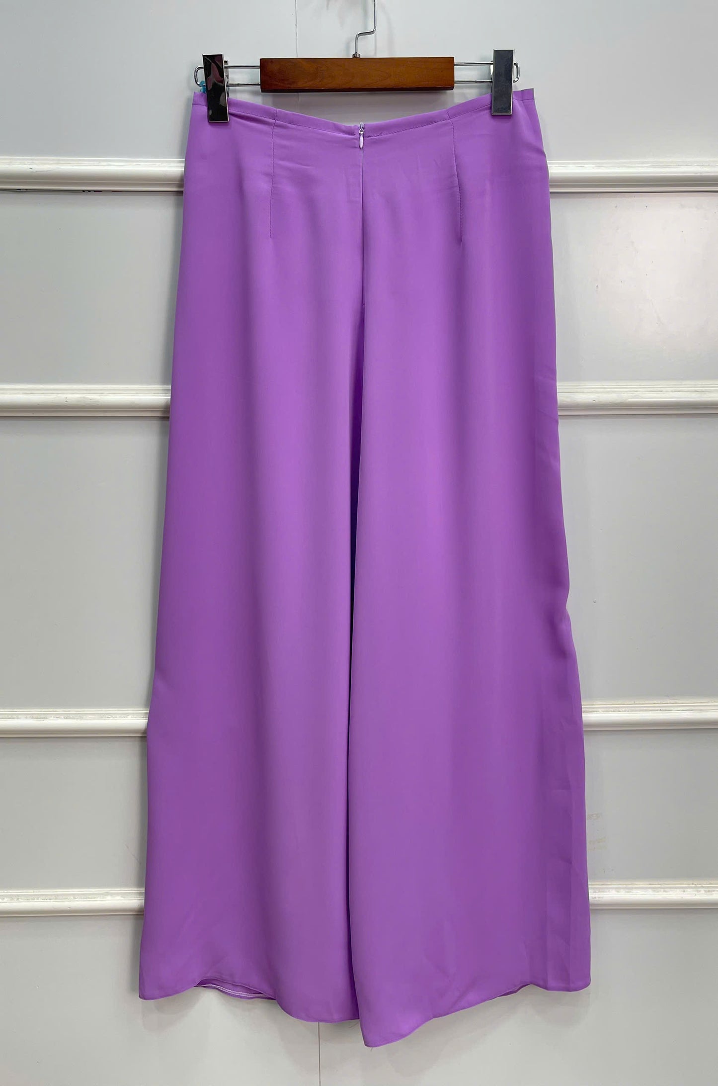 H213 1350 Áo + quần - Áo dài lụa 4 tà đính cúc bọc + quần tím cà