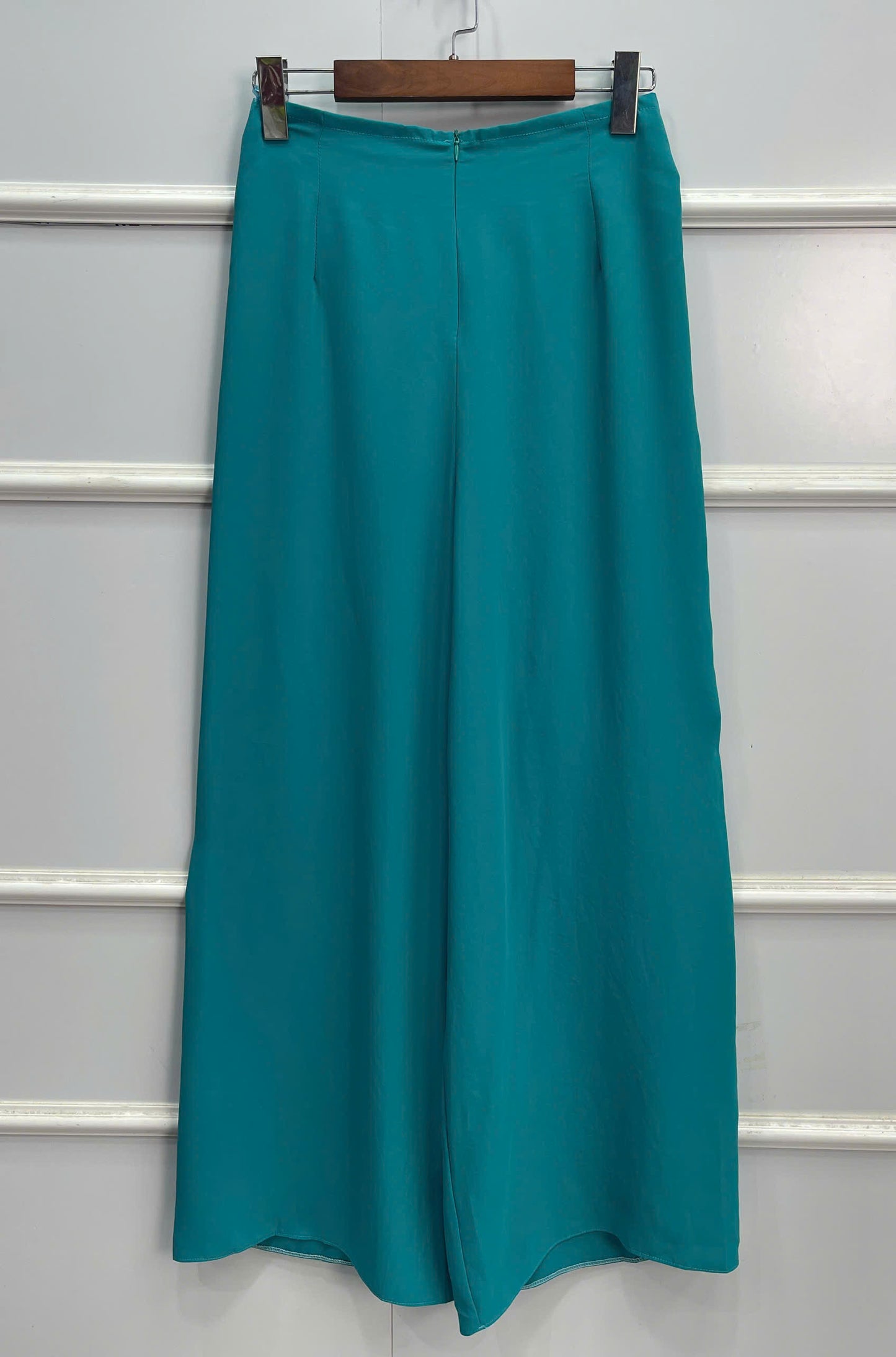 H221 1356 Áo + quần - Áo dài lụa hoa mai 4 tà + quần xanh dương